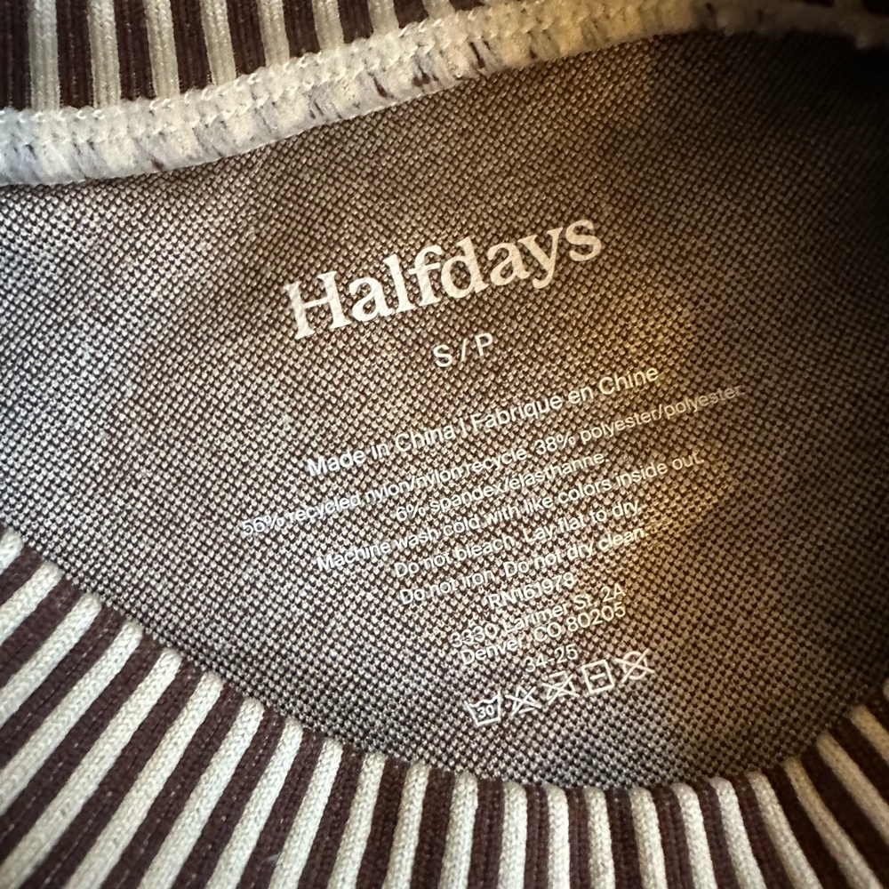 Halfdays Johnson Top - Size S - Color Spiked Cocoa and Oatmilk - Picture 4 of 4